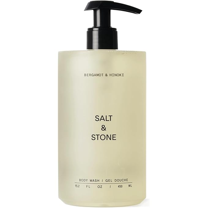SALT & STONE Antioxidant-Rich Body Wash - Bergamot & Hinoki | Cleanse, Nourish & Soften Skin with Niacinamide & Hyaluronic Acid | Free From Parabens, Sulfates & Phthalates (15.2 fl oz)